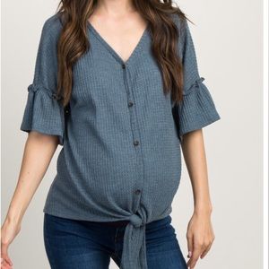 Tie front maternity top